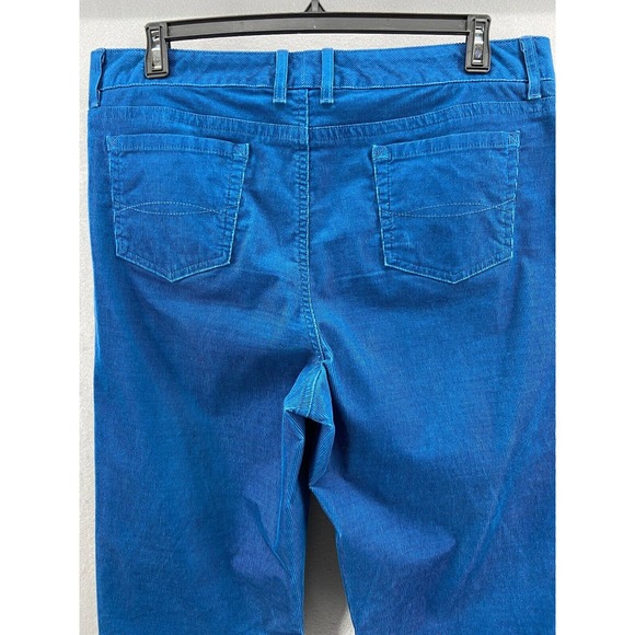 LL Bean Pants Womens Sz 18T Tall Blue Corduroy Straight Leg Favorite Fit Stretch - Picture 9 of 12